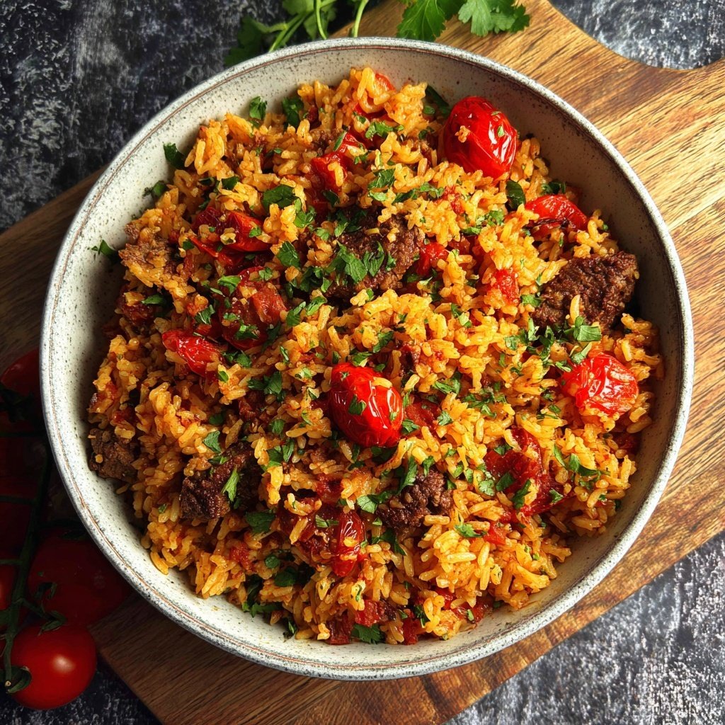 One Pot Beef And Tomato Rice