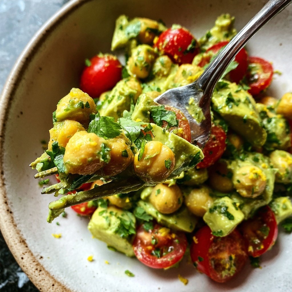 Healthy & Light Avocado Chickpea Salad