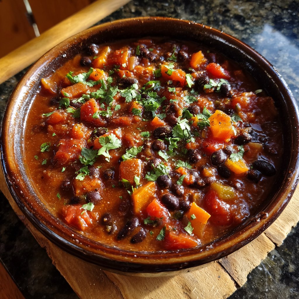 Healthy Crockpot Black Bean Chili