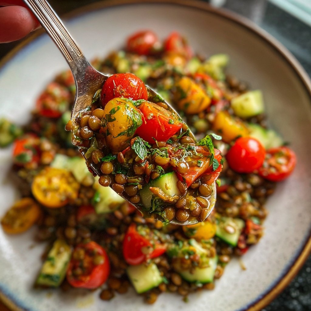 Healthy Dinner Mediterranean Lentil Plate