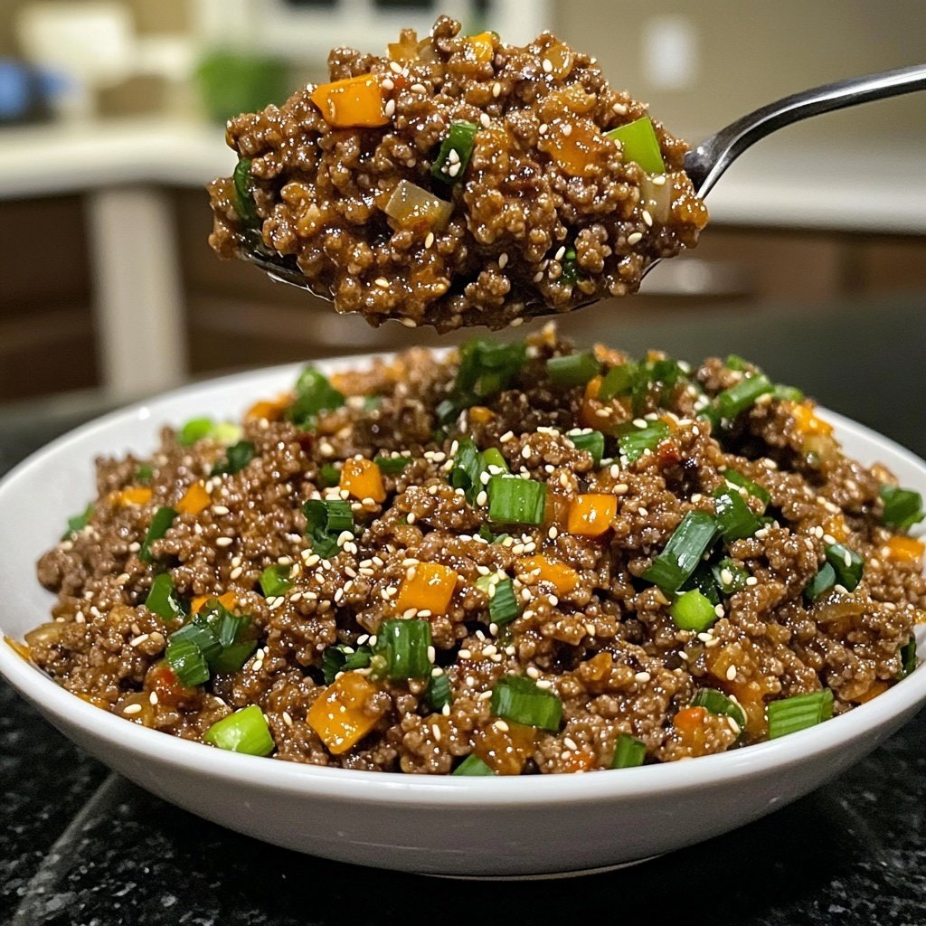 Quick Easy Korean Ground Beef Bowl