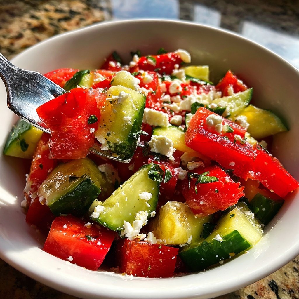 Mediterranean Cucumber Tomato Feta Salad