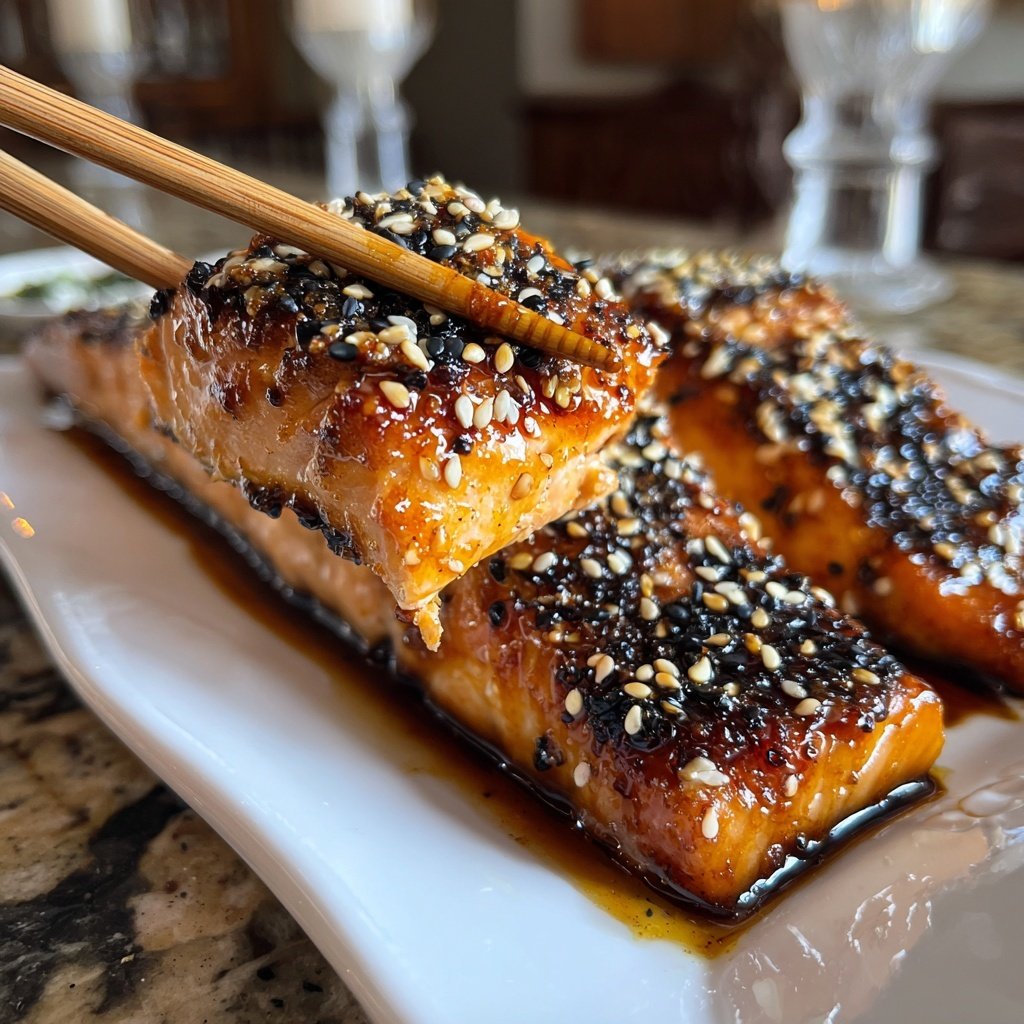Miso Glazed Salmon with Sesame