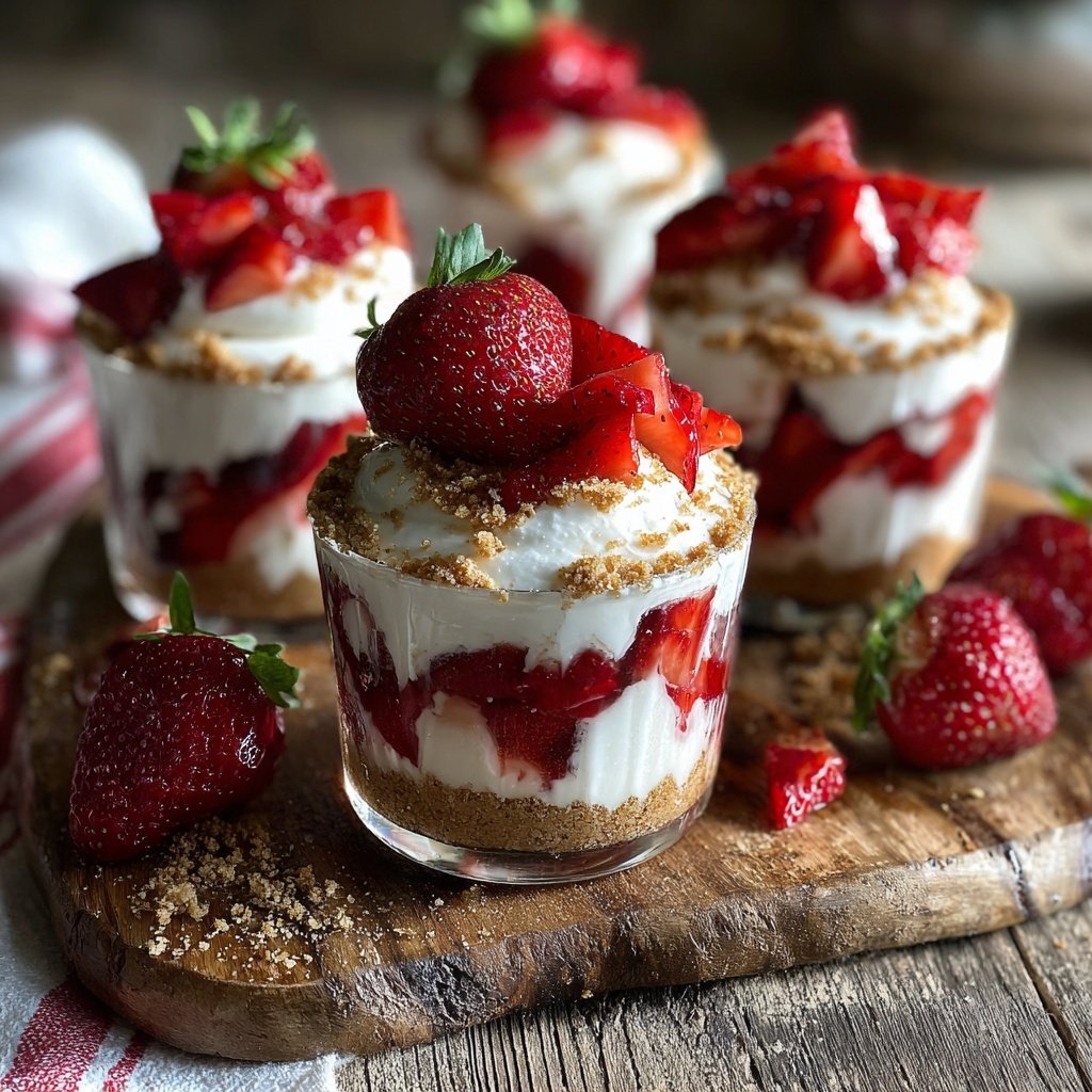 Fresh Strawberry Cream Cups