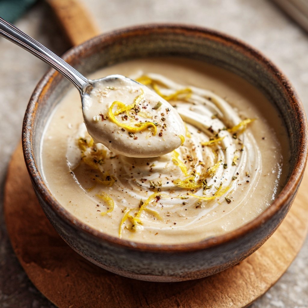 Creamy Lemon White Bean Soup Bowl
