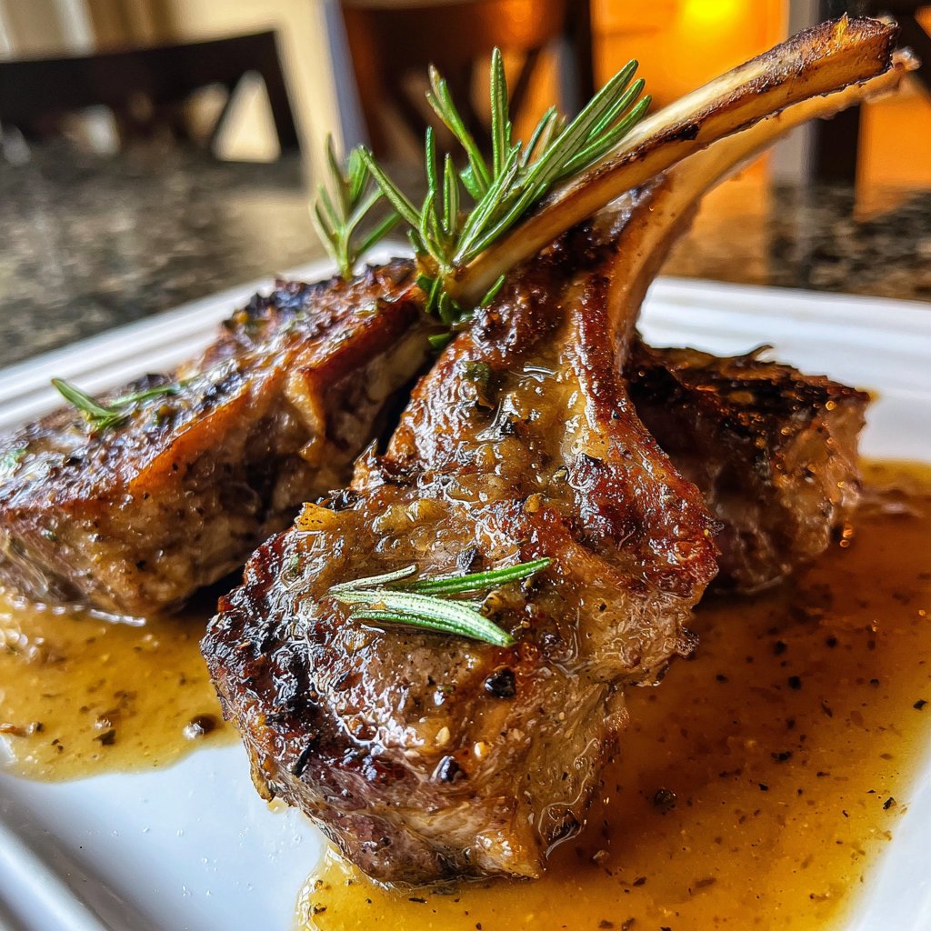 Lamb Chops with Rosemary Jus