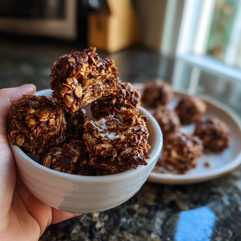 Chocolate Almond Coconut Granola Bites