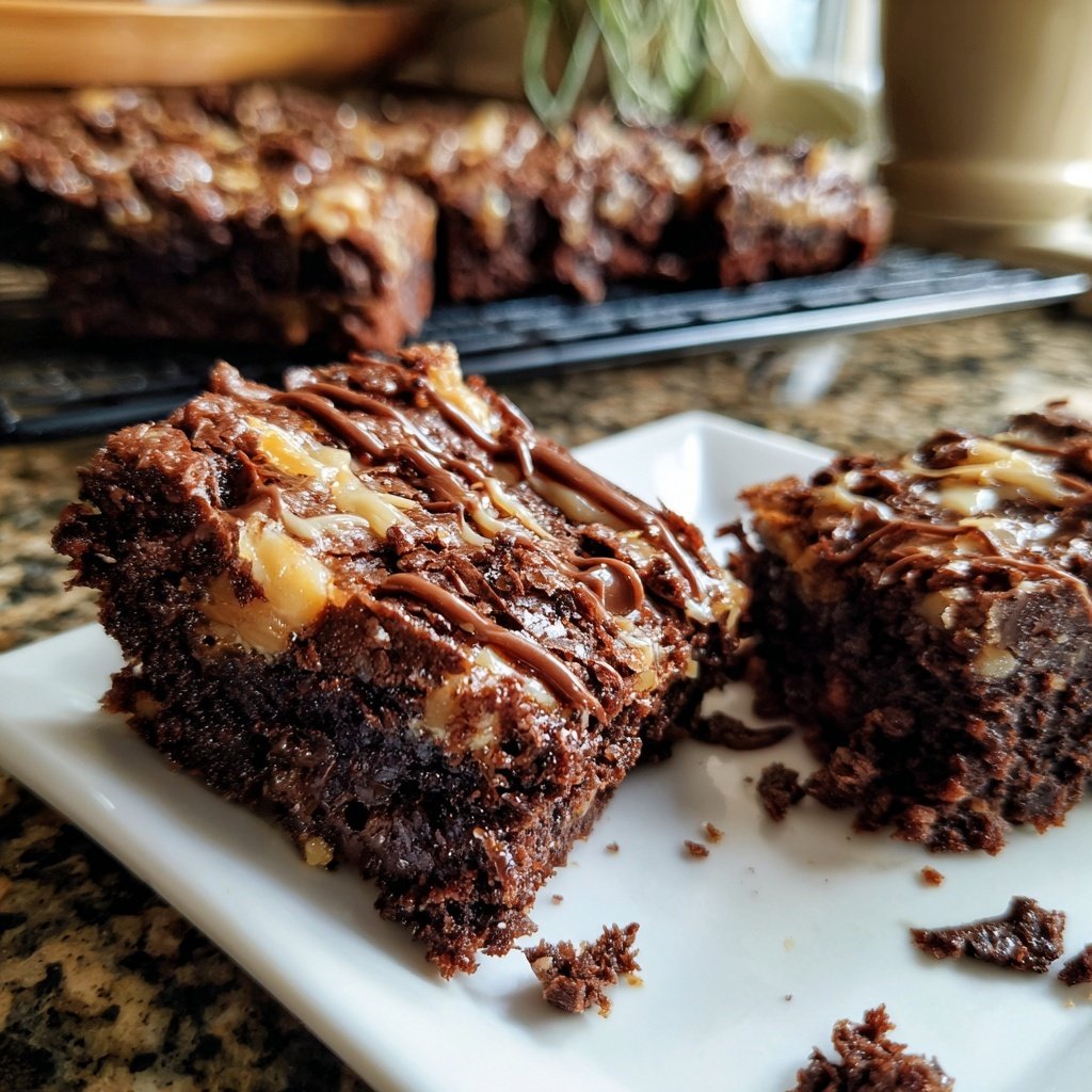 Cottage Cheese Brownies with Tahini Drizzle