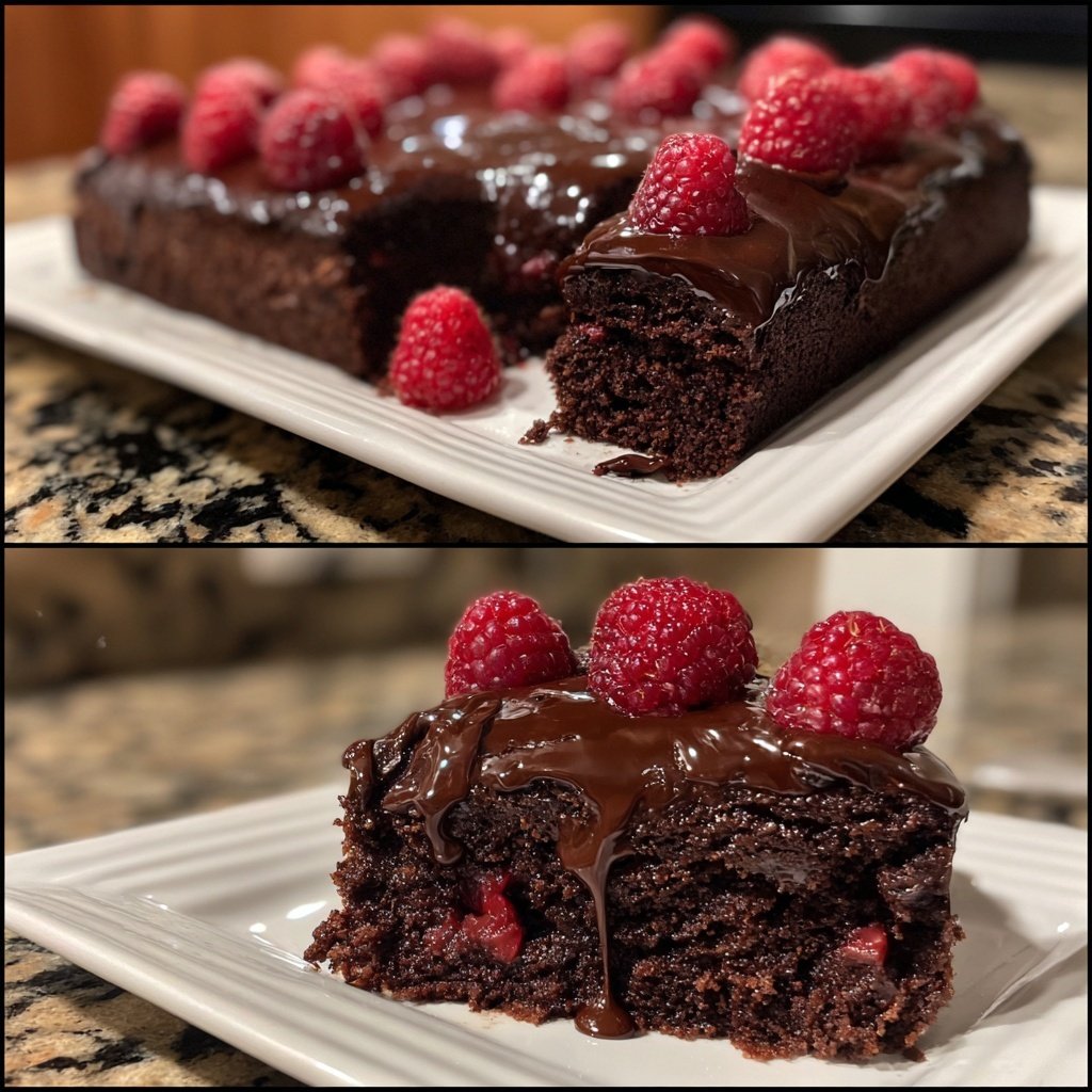 Chocolate Raspberry Sheet Cake