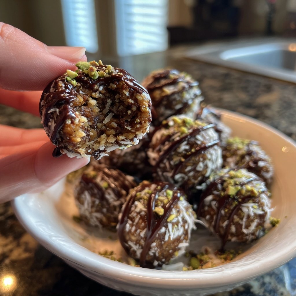 Chocolate Pistachio Coconut Bites